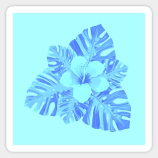 Tropical Blue HibiscusFlowers Sticker